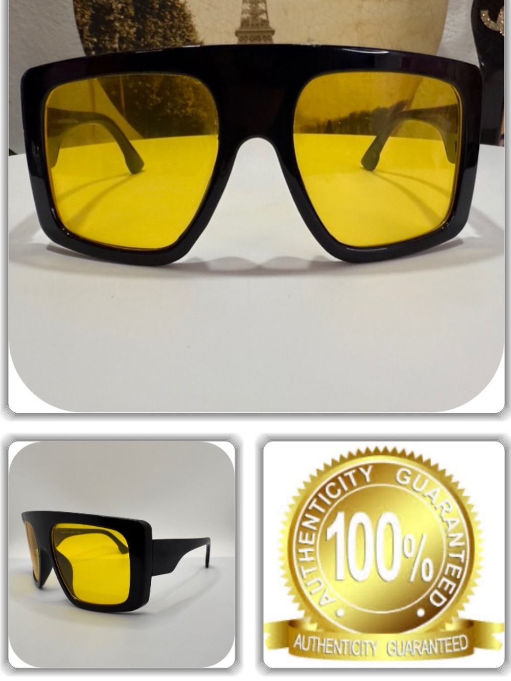 COUTURE BLACK & YELLOW WRAP SUNGLASSES!